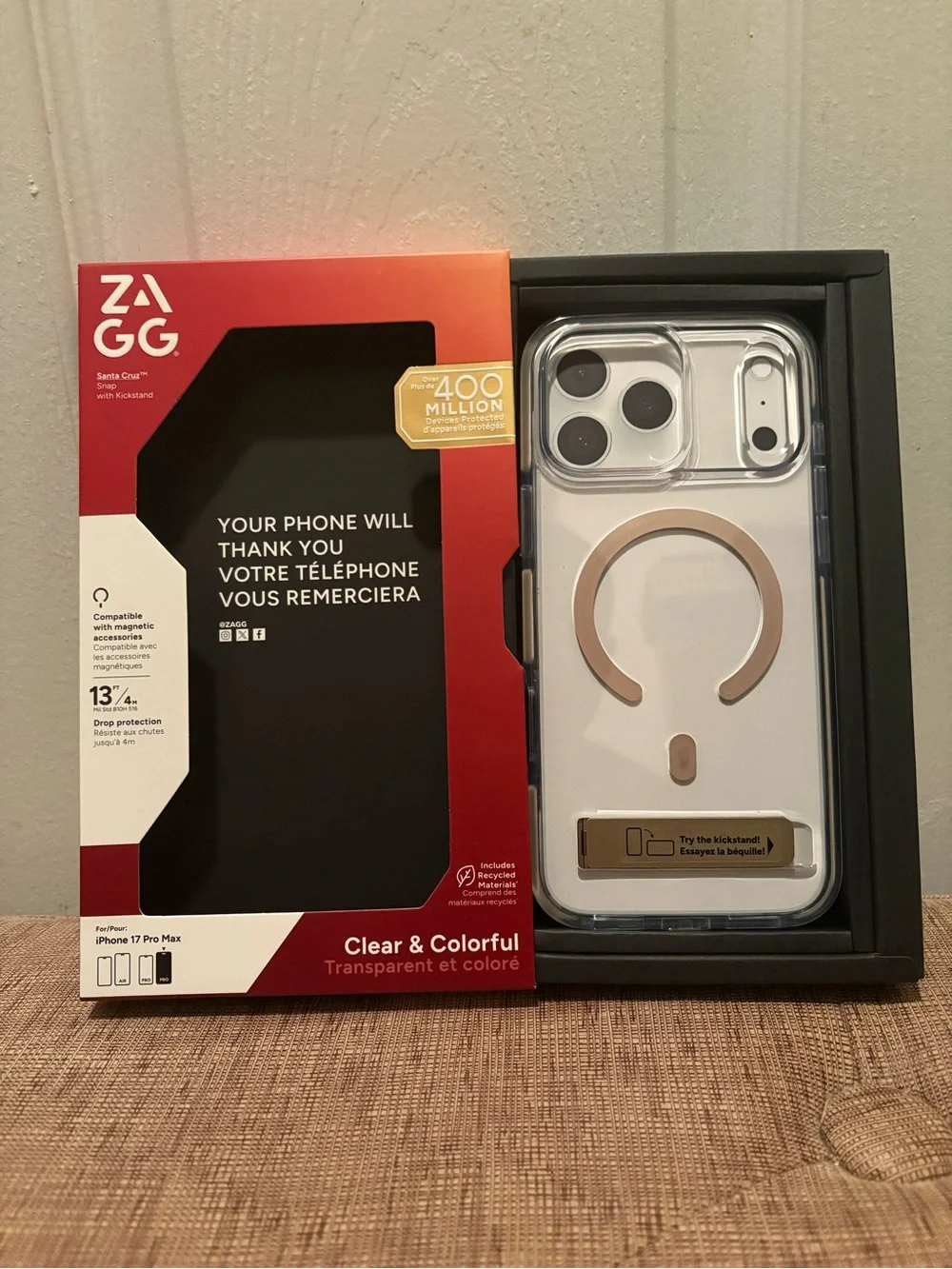 iPhone 17 Pro Max Santa Cruz C Snap Zagg crystal palace with kickstand Case